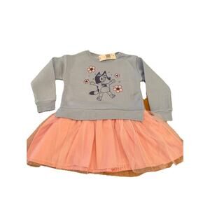 Girls Bluey Dress -Sweatshirt With Tutu - Size 3T